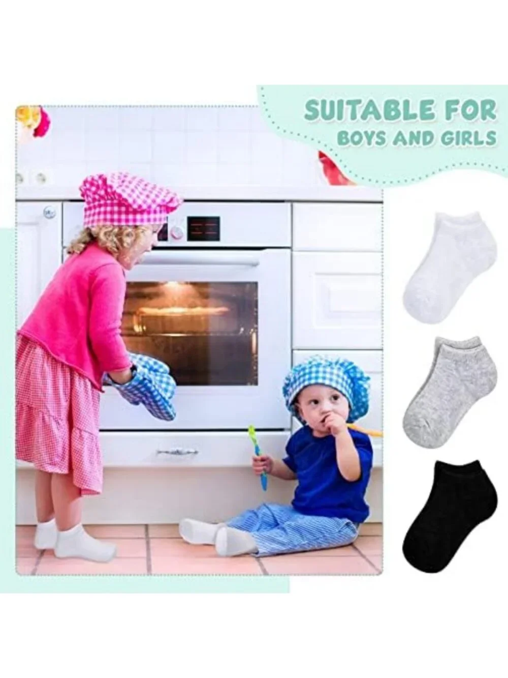 200 Pairs Toddler Low Cut Ankle Socks - Breathable Half Cushion for Kids 2-4
